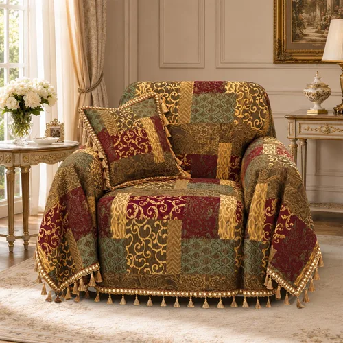 Vista 11 de Loom and Mill - Fundas clásicas de jacquard para sofá, 71 x 118 pulgadas, color negro Vintage Sofa Slipcovers Couch Covers for Sectional L
