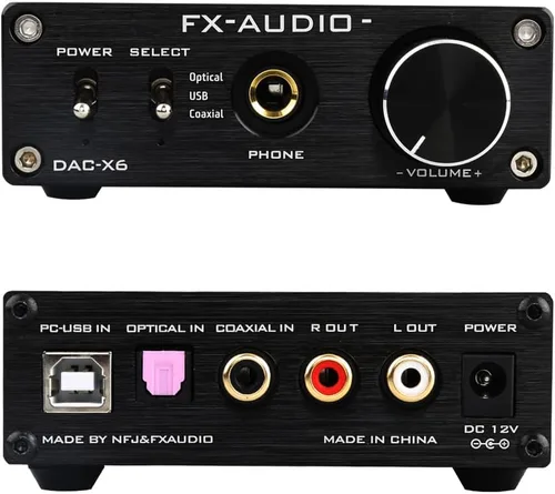 Vista 2 de FX-Audio DAC-X6 Combo de amplificador de auriculares + perilla de control de volumen activo KGUSS Mini
