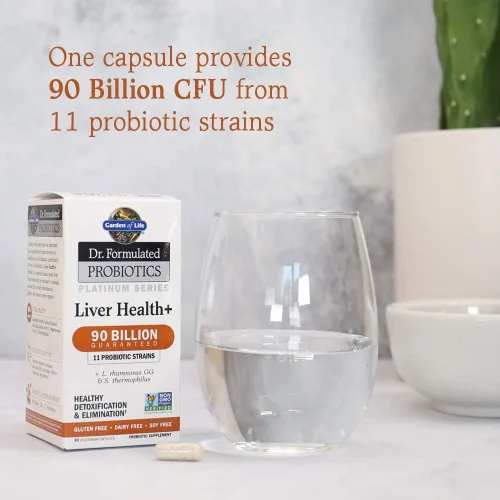Vista 7 de Garden of Life Dr. Probióticos formulados Platinum Series Liver Health+ 90 mil millones de UFC garantizados, probiótico uno al día para una