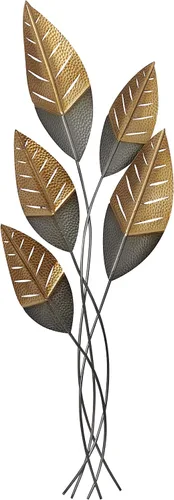 Vista 8 de Deco 79 Decoración de pared de hojas de metal, 17 x 2 x 43 pulgadas, color dorado