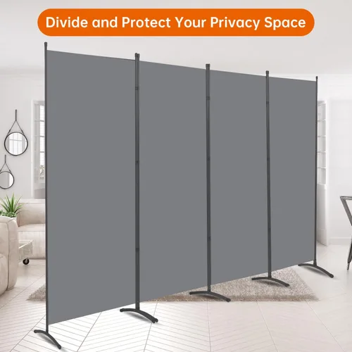 Vista 5 de Divisor de habitación de 6 pies de pantallas plegables de privacidad, 4 paneles divisores de habitación con diseño independiente, divisor de pared