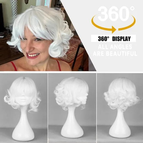 Vista 44 de COSPLAZA Cosplay Pelucas Moda Corto Azul Anime Cabello Elegante Mujer Fiesta Peluca