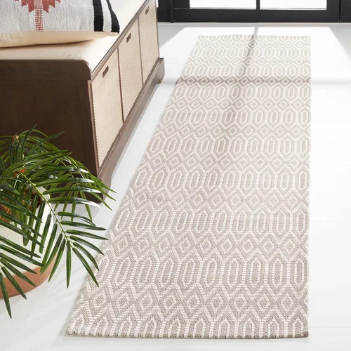 Vista 15 de Martha Stewart x SAFAVIEH - Colección de alfombras de área de 2 x 8 pies, color antracita y gris claro, tejido plano, de algodón, ideal para sala