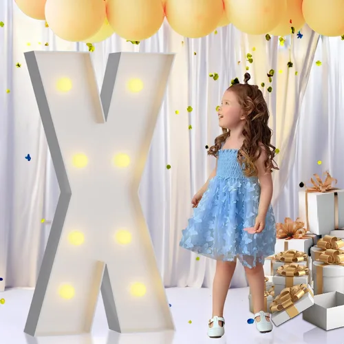 Vista 68 de IMPRSV Letras de mosaico iluminadas de marquesina, 4 pies para globos y fiestas, decoración de kit de arco