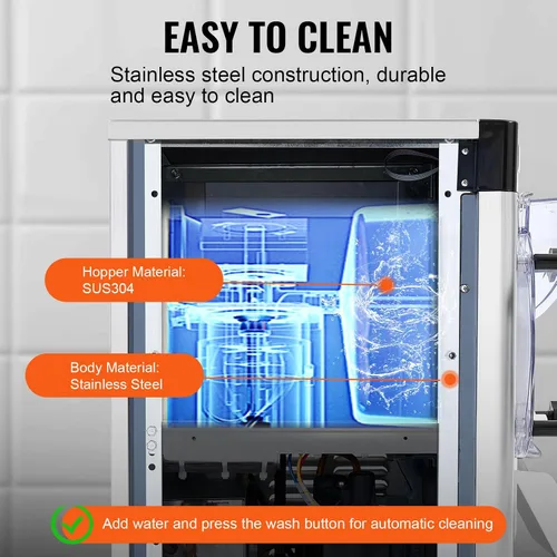 Vista 4 de VEVOR Máquina Comercial para Hacer Helados, Rendimiento de 12 L/H, 1713W Máquina para Helados Duros de Un Solo Sabor de Encimera, Cilindro de Acero