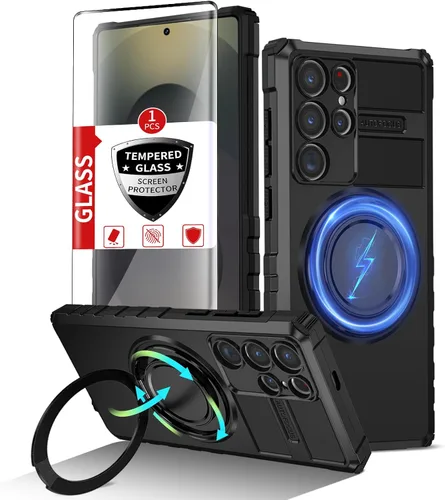 Vista 93 de Funda magnética para Samsung Galaxy Note 20 Ultra compatible con carga inalámbrica MagSafe, con 1 protector de pantalla, anillo de soporte integrado