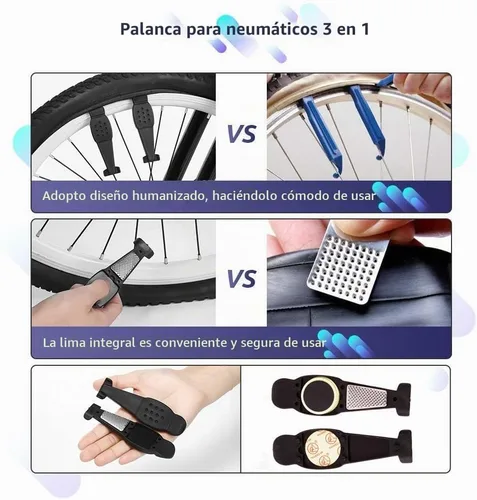 Vista 6 de YBEKI Kit de herramientas de reparación de bicicletas, multiherramienta profesional para bicicleta con llave de trinquete, 10 puntas de precisión