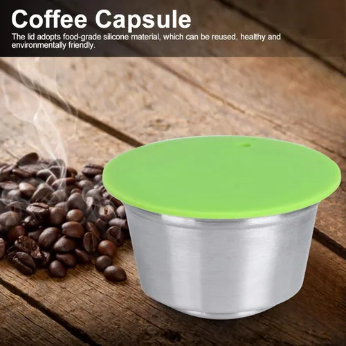 Vista 9 de Fdit Taza de cápsula de café recargable reutilizable de acero inoxidable apta para cafetera, compatible con el juego de cápsulas de café Nestle (4#)