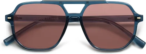 Vista 2 de SOJOS Gafas de sol polarizadas estilo aviador retro de moda para hombres y mujeres, estilo vintage de los años 70, marco cuadrado elegante SJ2283