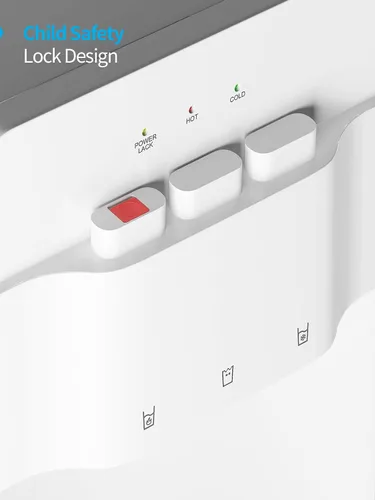 Vista 5 de despachadores/refrigeradores de agua con carga inferior, despachador de agua fría y caliente con configuración de 3 temperaturas: agua caliente