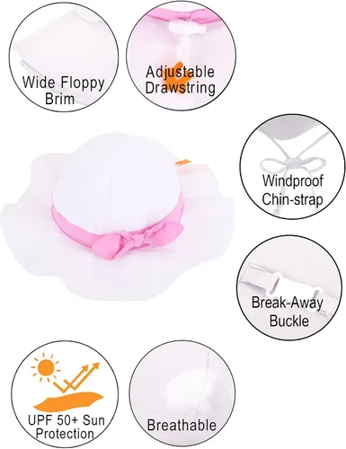 Vista 12 de SimpliKids Sombrero de sol para bebé de ala ancha con protección solar UPF 50+ UV Ray