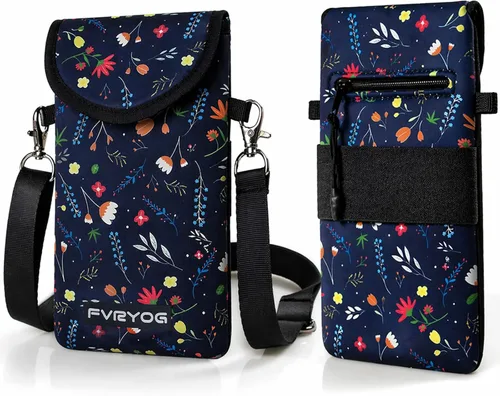 Vista 31 de Funda de neopreno para teléfono con correa cruzada y correa elástica Bear Woodland