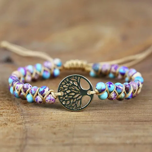 Vista 38 de ZOSOJONA - Pulseras bohemias hechas a mano de piedra natural, que dan vuelta, con cuentas de cristal de turquesa