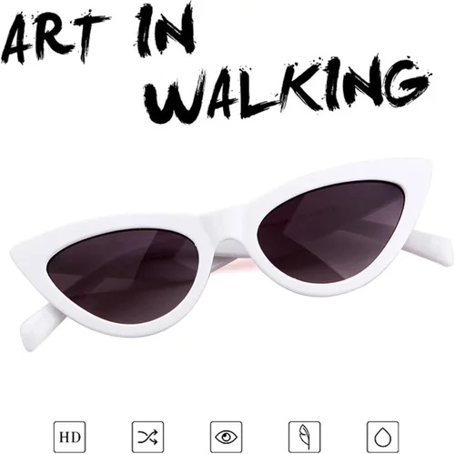 Vista 4 de ADE WU Gafas de sol clásicas de ojo de gato para mujer, estilo retro, vintage, Cateye, protección UV400, L