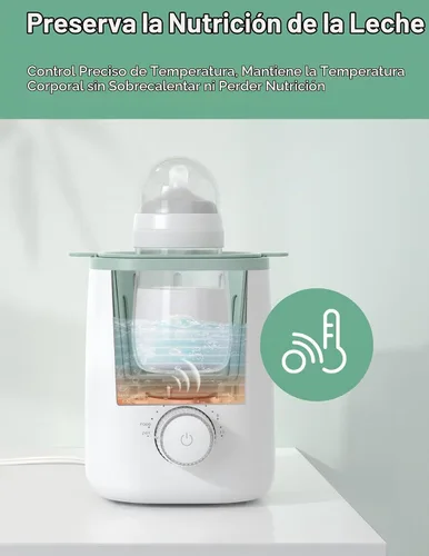 Vista 2 de Momcozy Nutri - Calentador de botellas y kit de cepillo para botellas Momcozy verde