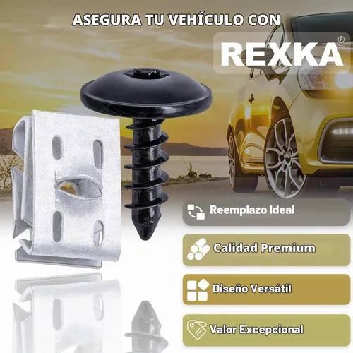 Vista 4 de Rexka 15 juegos de T25 M5 clips de tornillo de protección contra salpicaduras de parachoques para VW N90974701 N90959101 Tornillo y tuerca-15