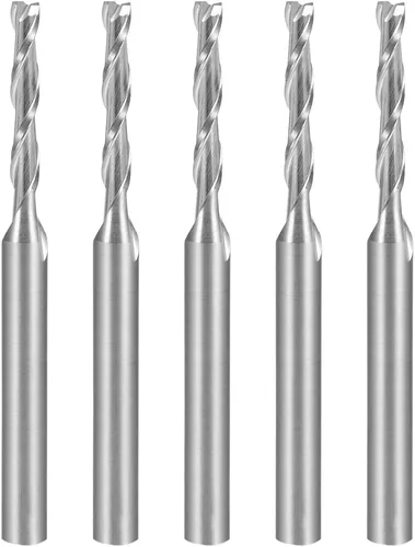 Vista 12 de uxcell 5 unids 1/8 "vástago 0.059 in x 0.236 in carburo End Mill CNC Router Bits 2 Flauta Fresa Bit para acrílico PVC MDF Madera