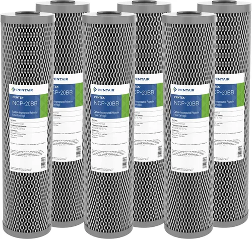 Vista 9 de Pentair Pentek NCP-10 Filtro de agua de carbono, 10 pulgadas, cartucho de filtro plisado impregnado de carbono sin celulosa, 10 x 2.5 pulgadas, 10