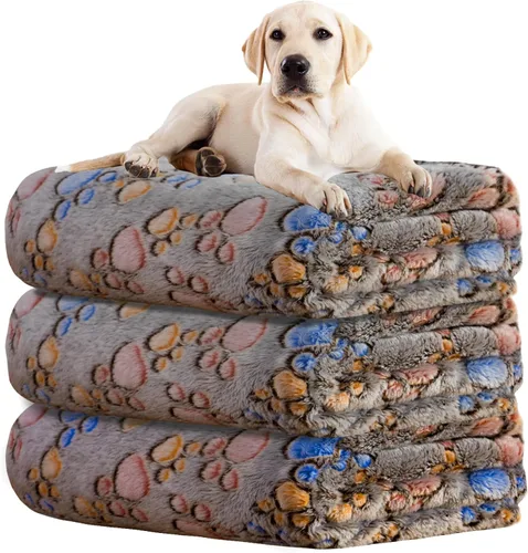 Vista 16 de Rezutan 1 paquete de 3 mantas para perros grandes, 41x31 pulgadas para mantas suaves y mullidas para mascotas y gatos de tamaño mediano, reversibles