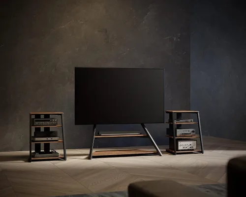 Vista 7 de FITUEYES Soporte esquinero para TV de 75 a 100 pulgadas con gabinete multimedia AV de 4 niveles, soporte de TV de piso con estantes esquineros