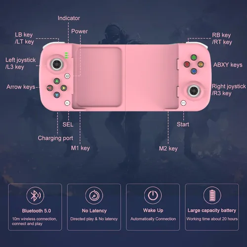 Vista 8 de Megadream Controlador de videojuegos móvil para iPhone iOS Android PC funciona con iPhone 14131211X iPad Samsung Galaxy TCL tablet Apex Legends Call