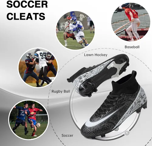 Vista 7 de RDYLBU Soccer Cleats Mens Women Soccer Shoes Youth Football Cleats for Big Boy AG TF