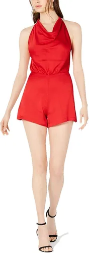Vista 2 de KENDALL + KYLIE Mameluco para mujer halter martillado rojo