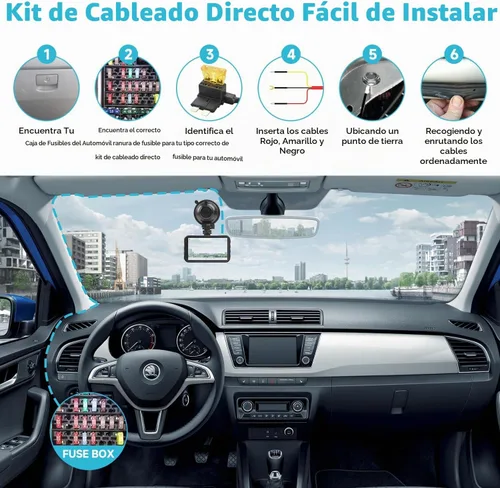 Vista 7 de Kit de cable duro para cámara de salpicadero, kit de cable duro para cámara tipo C de 3 conductores, kit de cable duro USB-C de 12V-24V a 5V