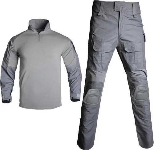 Vista 6 de HARGLESMAN Men's Tactical Military Suits Long Sleeve Uniforms Combat Shirt and Pants with Knee Pads ACU