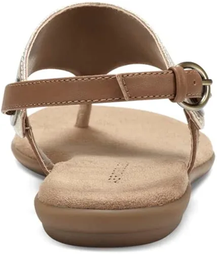 Vista 8 de Aerosoles Sandalia plana casual para mujer, Dorado Metálico