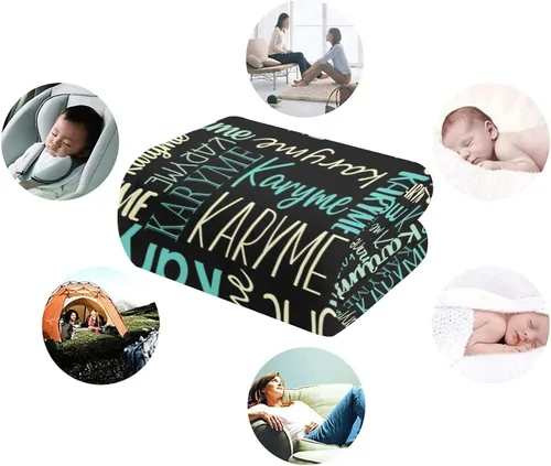 Vista 6 de Mantas personalizadas con nombres, regalos para bebés, niñas y niños, manta personalizada de vellón suave y sherpa con nombre para niños y adultos