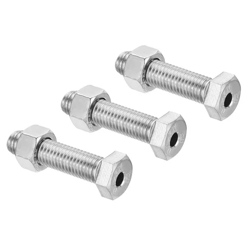Vista 11 de PATIKIL Tornillo hexagonal externo hueco M12x20mm, 2 juegos de tornillos cilíndricos de rosca de lámpara a través del perno de agujero con tuerca