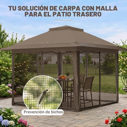 Vista 6 de EAGLE PEAK - Cenador desplegable de 13 x 13 pulgadas con mosquitera, toldo mosquitero fácil de instalar para patio y patio trasero, kiosco al aire