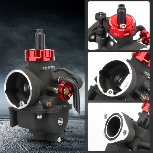 Vista 3 de Carburador NIBBI PE17mm, Compatible con motores de motocicleta de brida de 100cc 110cc, con chorro piloto principal, compatible con YAMAHA HONDA