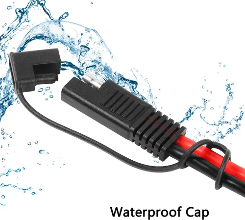 Vista 4 de CERRXIAN Cable solar de panel de montaje empotrado SAE de 1.0 ft 10 awg y cable de extensión de puerto de pared lateral SAE a SAE de conexión rápida