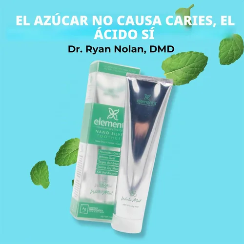 Vista 3 de Elementa Silver Pasta de dientes sin espuma sabor a menta de invierno Gel blanqueador de dientes 5 en 1 de 4 onzas líquidas Formulado por