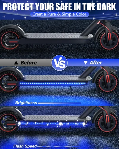 Vista 3 de Keiurot Led Lights for Scooter Night Riding Electric Scooter LED Strip Light Led Light Strips 5V Flashing Mode for Outdoor