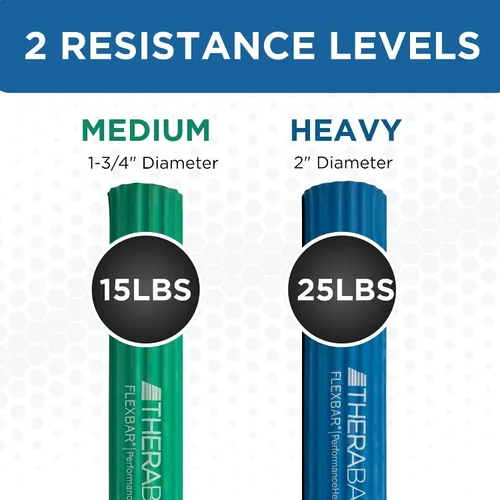 Vista 2 de THERABAND FlexBar, Resistance Bars for Tennis Elbow & Grip Strength, Color-Coded Therapy Bars for Tendonitis & Golfer’s Elbow