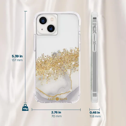 Vista 3 de Case-Mate - Funda Karat Marble para iPhone 13 con diseño de mármol, protección contra caídas de 10 pies, 5.4 pulgadas
