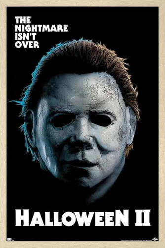 Vista 7 de Trends International Halloween II - Póster de pared de pesadilla, 22.4 pulgadas de largo x 14.7 pulgadas, versión enmarcada en madera de granero