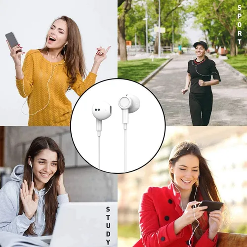 Vista 4 de BENEWY ME530 Auriculares con cable, auriculares con cable con micrófonos Inline control mic, stereo bass sound, plug & play, lightweight in-ear