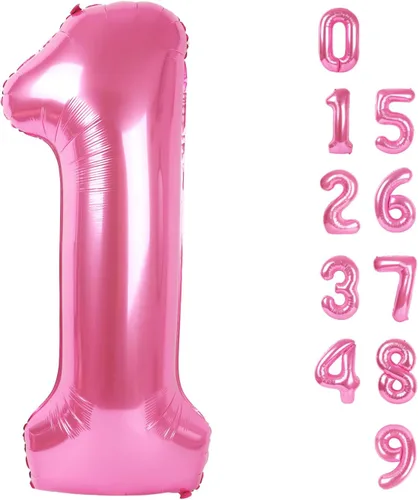 Vista 397 de Globos con números de 40 pulgadas, color negro, para decoraciones de cumpleaños de 10 a 100 años Jumbo 40In & Vibrant Color, With Hanging Holes