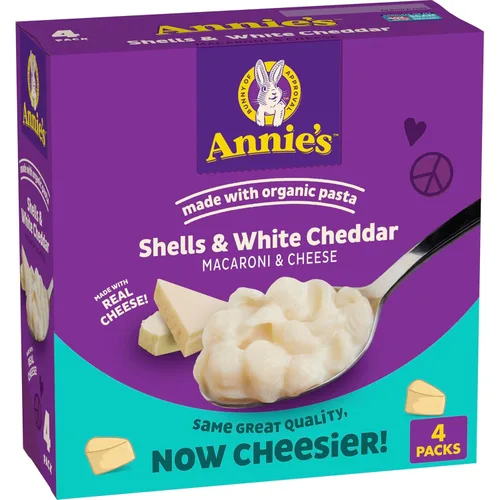 Vista 20 de Conchas de Annie's y Cheddar Añejo Real, hecho con pasta orgánica y queso real, 6 onzas