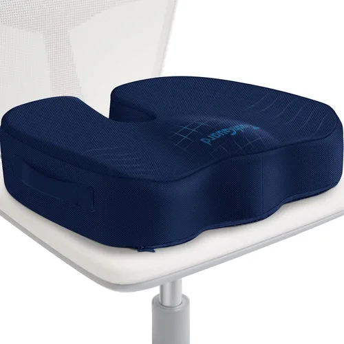 Vista 9 de TushGuard - Cojín de asiento para silla de oficina de espuma viscoelástica antideslizante, cojín de escritorio para la espalda, coxis, ciática