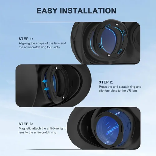 Vista 6 de Glasses Spacer Protector for Meta Quest 3, Blue Light Blocking Glasses for Oculus Quest 3, VR Protector Accessories Anti-Scratch Ring Prevent