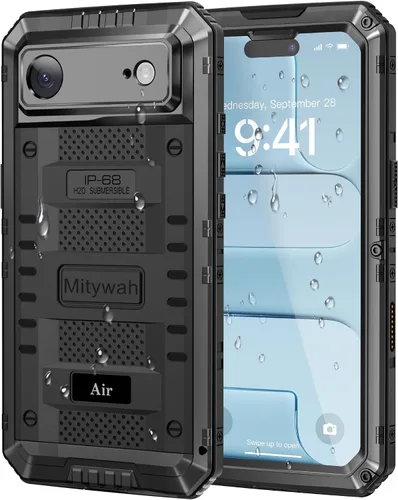 Vista 38 de Mitywah Funda impermeable para iPhone 7/iPhone 8 / iPhone SE 2020, funda de metal resistente de grado militar, protección de cuerpo completo