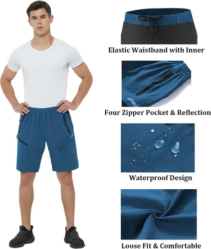 Vista 5 de Pantalones cortos de ciclismo de montaña para hombre, acolchados 3D, holgados, de secado rápido, ligeros, para ciclismo