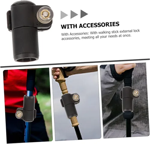 Vista 9 de BESPORTBLE Trekking Pole External Lock Clip Easy Installation Fastener for Walking Sticks Climbing Poles Compatible with Various Brands Non Slip
