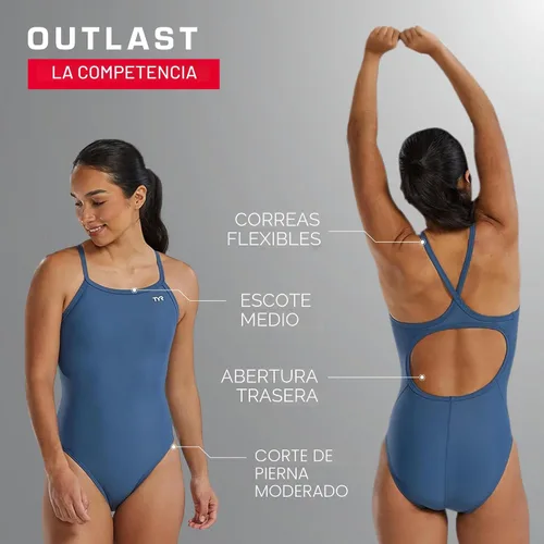 Vista 8 de TYR Traje de baño Tyreco Solid Diamondback para mujer Negro