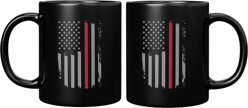 Vista 7 de Regalos patrióticos de bomberos con la bandera estadounidense para hombres y mujeres, regalos de primera respuesta para hombres, taza de café